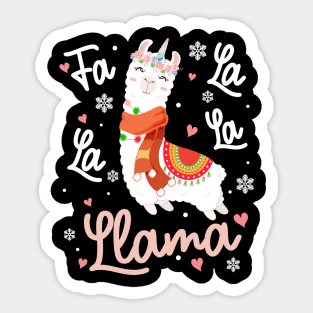 Fa La La La Llama Christmas Sticker